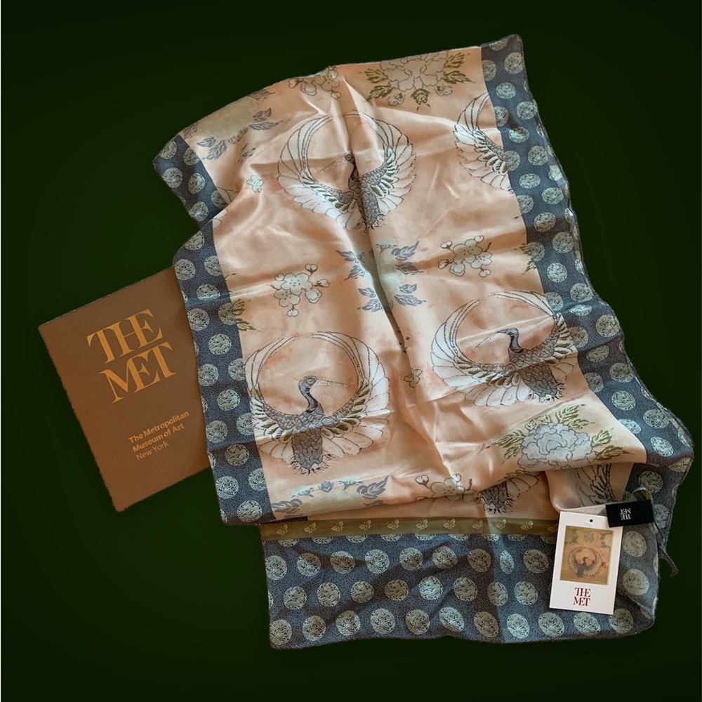 The Met Silk Scarf Metropolitan Museum Of Art Stylized Crane